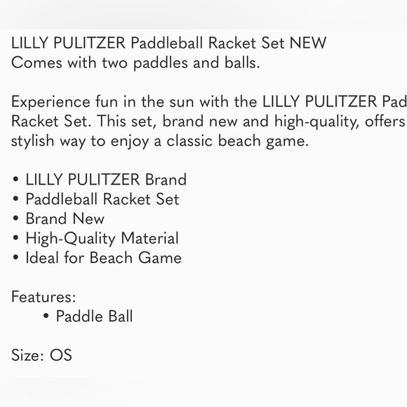 LILLY PULITZER Paddleball Racket Set - Picture 2 of 2